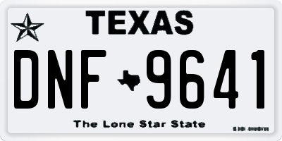 TX license plate DNF9641