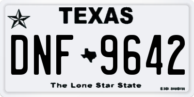 TX license plate DNF9642