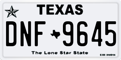 TX license plate DNF9645
