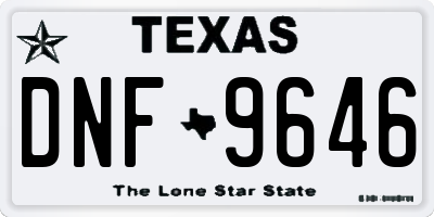 TX license plate DNF9646