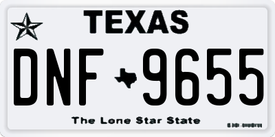 TX license plate DNF9655