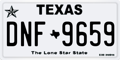 TX license plate DNF9659