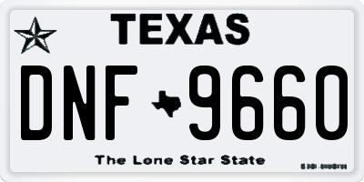 TX license plate DNF9660