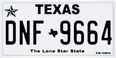 TX license plate DNF9664
