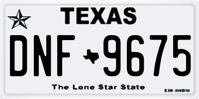 TX license plate DNF9675