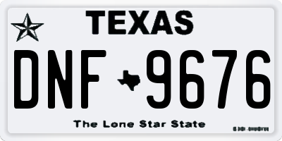 TX license plate DNF9676