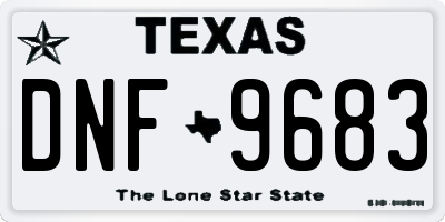 TX license plate DNF9683
