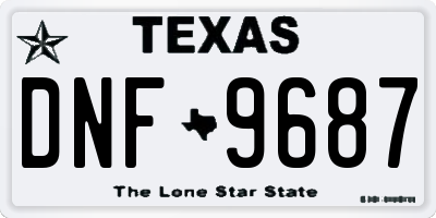 TX license plate DNF9687