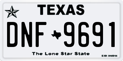 TX license plate DNF9691