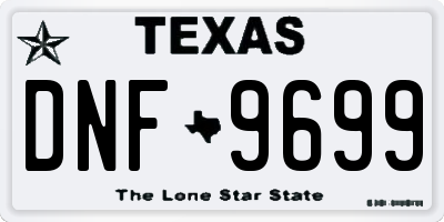 TX license plate DNF9699
