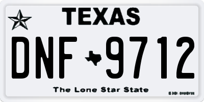 TX license plate DNF9712