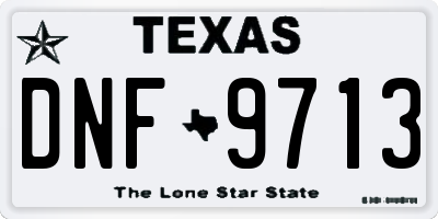 TX license plate DNF9713