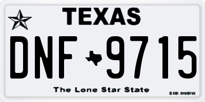 TX license plate DNF9715