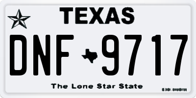 TX license plate DNF9717