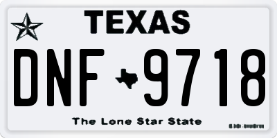 TX license plate DNF9718