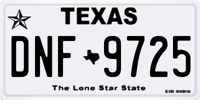 TX license plate DNF9725