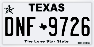 TX license plate DNF9726
