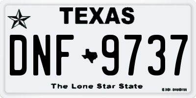TX license plate DNF9737