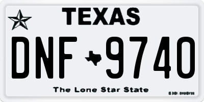 TX license plate DNF9740