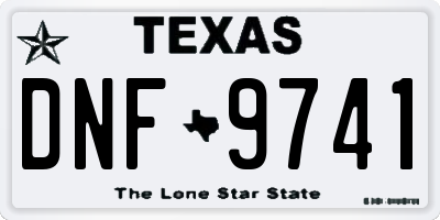 TX license plate DNF9741