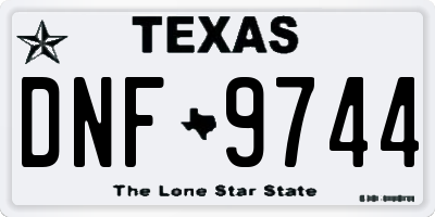 TX license plate DNF9744