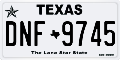 TX license plate DNF9745
