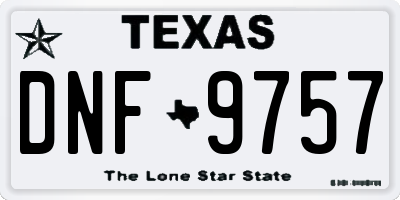 TX license plate DNF9757
