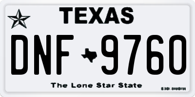TX license plate DNF9760