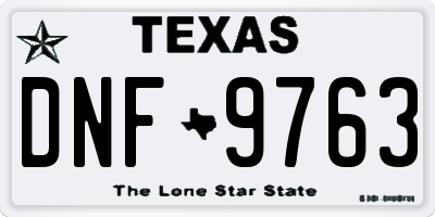 TX license plate DNF9763