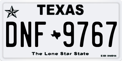 TX license plate DNF9767