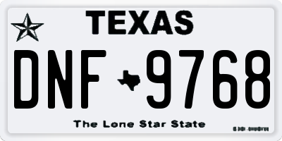 TX license plate DNF9768