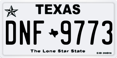 TX license plate DNF9773