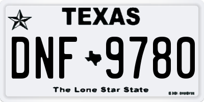 TX license plate DNF9780