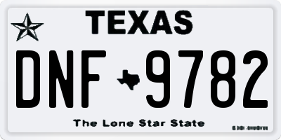 TX license plate DNF9782