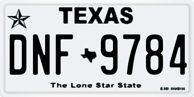 TX license plate DNF9784
