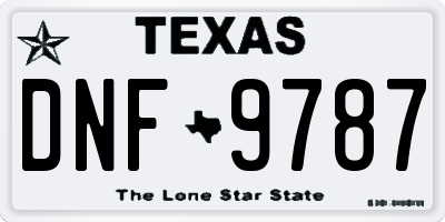 TX license plate DNF9787