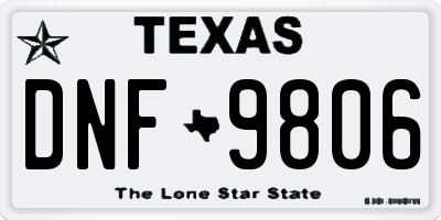TX license plate DNF9806