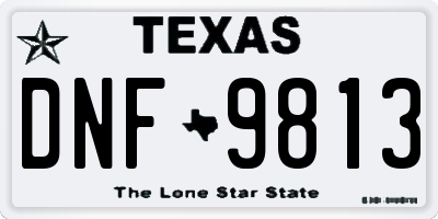TX license plate DNF9813