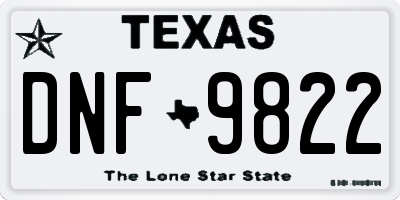 TX license plate DNF9822