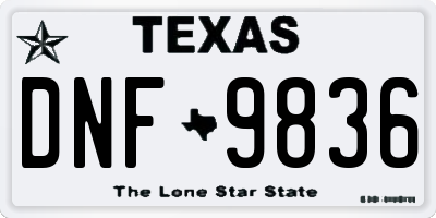 TX license plate DNF9836