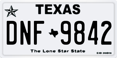 TX license plate DNF9842