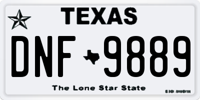TX license plate DNF9889
