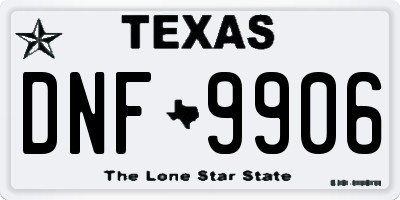 TX license plate DNF9906