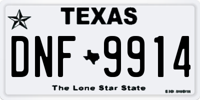 TX license plate DNF9914