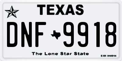 TX license plate DNF9918