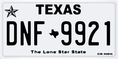TX license plate DNF9921