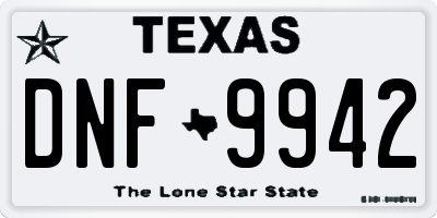 TX license plate DNF9942