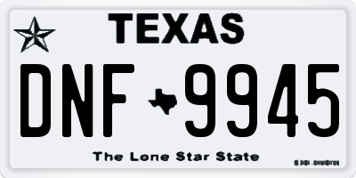 TX license plate DNF9945
