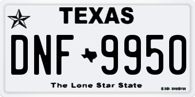 TX license plate DNF9950