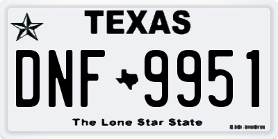 TX license plate DNF9951